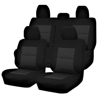 Seat Covers for MITSUBISHI TRITON FR MQ SERIES 01/2015 - ON DUAL CAB UTILITY FR BLACK PREMIUM