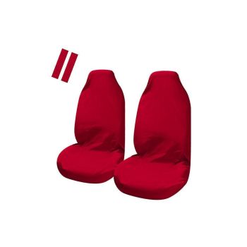 Universal Pulse Throwover Front Seat Covers - Bonus Seat Belt Buddies | Red