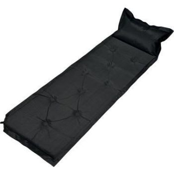 Trailblazer 9-Points Self-Inflatable Polyester Air Mattress With Pillow - BLACK