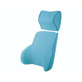 Blue Memory Foam Lumbar Back & Neck Pillow Support Back Cushion Office Car Seat