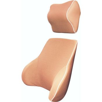 Memory Foam Lumbar & Neck Cushion Peach