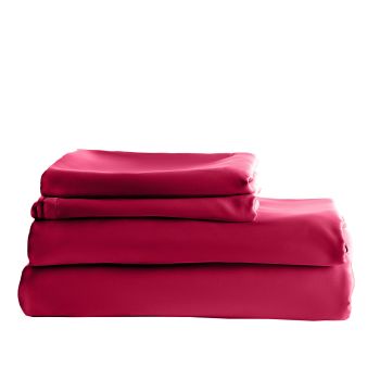 Balmain 1000 Thread Count Hotel Grade Bamboo Cotton Quilt Cover Pillowcases Set - Queen - Bordeaux