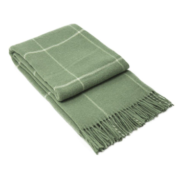 Brighton Throw - 100% NZ Wool - Sage Striped