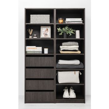 GENEVA THREE SHELF/FOUR DRAWER BUILT IN WARDROBE - CLASSIC - NORDIC ASH