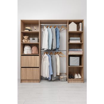 BASEL 2M WALK IN WARDROBE KIT - CLASSIC - NATURAL OAK