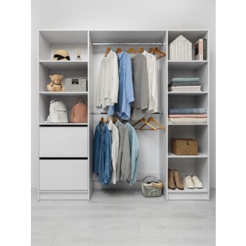 BASEL 2M WALK IN WARDROBE KIT - SLIM SHAKER - WHITE