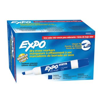 EXPO White Board Marker Chisel Tip Blue Color Box of 12