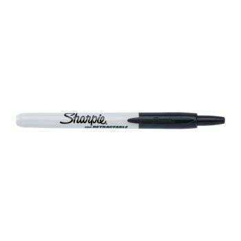 SHARPIE Retractable Fine Point Permanent Marker Black Box of 12