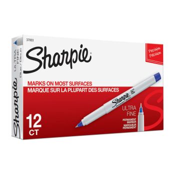 SHARPIE Ultra Fine Point Permanent Marker Blu Box of 12