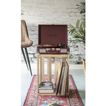 CROSLEY Crosley Cruiser Burgundy - Bluetooth Turntable & Record Storage Crate