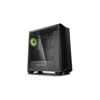 DEEPCOOL Earlkase RGB V2 Tempered Glass ATX Case With RGB Lighting System, 1xPre-installed RGB Rear Fan, 1x Black Fan, 1mm All-metal Front Panel, Ligh