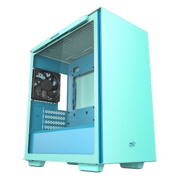 DEEPCOOL MACUBE 110 Mint Green Minimalistic Micro-ATX Case, Magnetic Tempered Glass Panel, Removable Drive Cage, Adjustable GPU Holder, 1xPreinstalled