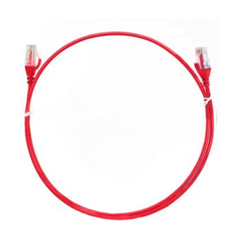 8WARE CAT6 Ultra Thin Slim Cable 2m / 200cm - Red Color Premium RJ45 Ethernet Network LAN UTP Patch Cord 26AWG for Data Only, not PoE