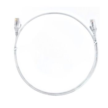 8WARE CAT6 Ultra Thin Slim Cable 2m / 200cm - White Color Premium RJ45 Ethernet Network LAN UTP Patch Cord 26AWG for Data Only, not PoE