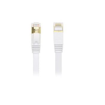 EDIMAX 0.5M White 10GbE Shielded CAT7 Network Cable - Flat