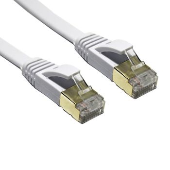 EDIMAX 10m White 10GbE Shielded CAT7 Network Cable - Flat