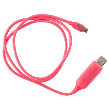 GENERIC 1m LED Light Up Visible Flowing Micro USB Charger Data Cable Pink Charging Cord for Samsung LG Android Mobile Phone