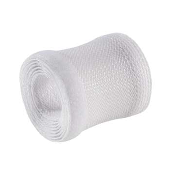 BRATECK Flexible Cable Wrap Sleeve with Hook and Loop Fastener 135mm/5.3' Width Material Polyester Dimensions 1000x135mm --White