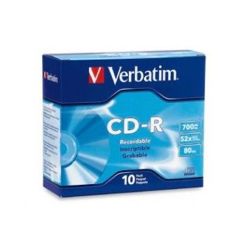 VERBATIM CD-R 700MB 10Pk Slim Case 52x