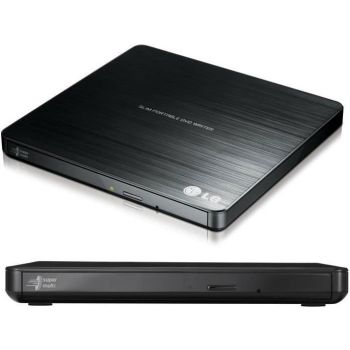 LG GP60NB50 8x Ultra Slim Portable External USB DVD Drive Burner - M Disc Silent Play Jamless Play