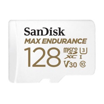 SANDISK 128GB MAX High Endurance microSDHC Card SQQVR 60,000 Hr Hrs UHS-I C10 U3 V30 100MB/s R, 40MB/s W SD adaptor 10Y