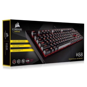 CORSAIR Gaming K68 - IP32 Spill Resistant, Compact Mechanical Keyboard, Cherry MX Red, Backlit Red LED