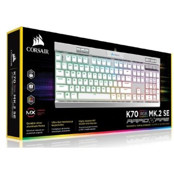 CORSAIR K70 MK.2 MX Speed RGB Backlit RGB LED, Mechanical Brushed Aluminum frame Keyboard