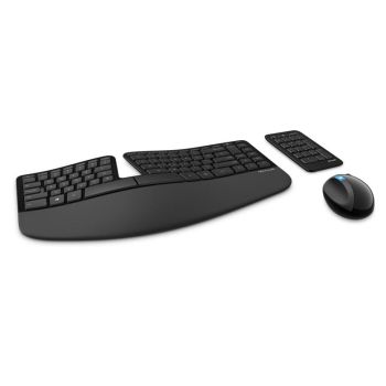 MICROSOFT WIRELESS SCULPT ERGONOMIC DESKTOP USB MOUSE & KEYBOARD - RETAIL BOX (BLACK)