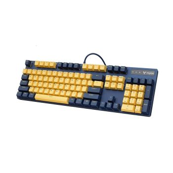 RAPOO V500 Pro Backlit Mechanical Gaming Keyboard - Spill Resistant, Metal Cover, Ideal for Entry Level Gamers--Yellow Blue