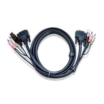 ATEN KVM Cable 1.8m with DVI-I (Single Link), USB & Audio to DVI-I (Single Link), USB & Audio