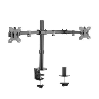 Brateck Dual Monitor Screens Economical Double Joint Articulating Steel Monitor Arm fit Most 13Ãƒâ‚¬â„¢Ãƒâ‚¬â„¢-32Ãƒâ‚¬â„¢Ãƒâ‚¬â„¢ Monitors Up to 8kg per screen, 360Â°Screen Rotation