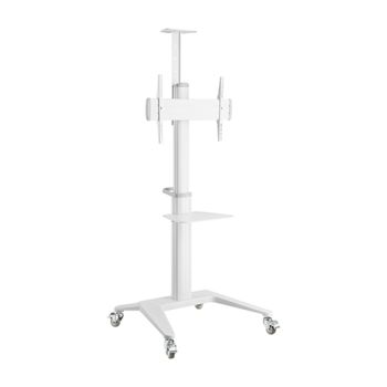 BRATECK Ultra-Modern Aluminum TV Cart Landscape/Portrait Orientation Fit 37'-70' Up to 70Kg - White