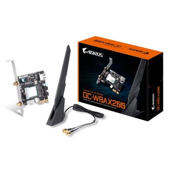 GIGABYTE GC-WBAX200 WiFi 6 PCIe Adapter 2400Mbps 160MHz Dual Band Wireless + Bluetooth 5 MU-MIMO TX/RX