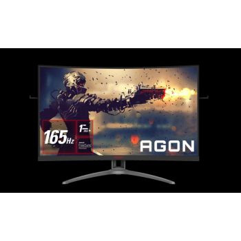 AOC AGON 31.5' VA Curved 1500R, FHD 1ms,165Hz Free-Sync Premium, HDR Ready, Light FX, Flicker Free, Low Blue Light