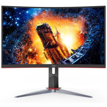 AOC 31.5" Curved 1ms 165Hz Full HD FreeSync Ultra Narrow Border Gaming Monitor - DP x 1, HDMI x 2, VGA x1. VESA100mm Low Blue