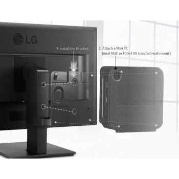 LG VESA Mount Bracket - VESA 75x75mm or 100x100mm Intel NUC / Brix / Others only suitable for 24BK550Y and 27BK550Y only