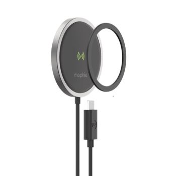 MOPHIE Snap+ Wireless Charger - 15W MagSafe Compatible - Black (401307634), 3.0A (15w) Output, Wireless charger works with MagSafe compatible