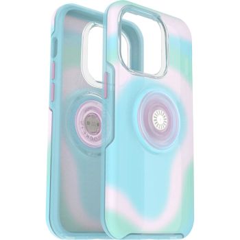 OTTERBOX Apple iPhone 14 Pro Otter + Pop Symmetry Series Case - Glowing Aura (Pink) (77-89731), 3X Military Standard Drop Protection