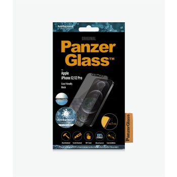 PANZER GLASS iPhone 12/12 Pro - Black - Anti-glare (2720) - Screen Protector - Full Frame Coverage, Rounded Edges