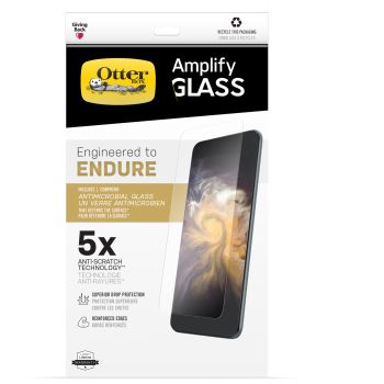 OTTERBOX Apple iPhone 13 and iPhone 13 Pro Amplify Glass Antimicrobial Screen Protector - Antimicrobial (77-85948), 5x greater scratch resistance