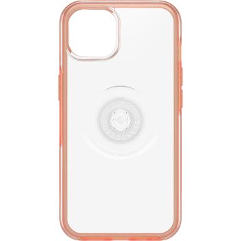 OTTERBOX Apple iPhone 13 Otter + Pop Symmetry Series Clear Case - Melondramatic (Clear/Orange) (77-85392), Swappable PopTop