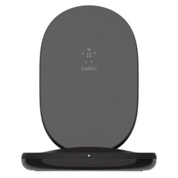 BELKIN 15W Wireless Charging Stand With 24W QC 3.0 Wall Charger Black- Qi-Certified , Not compatible with iPhone 12 mini