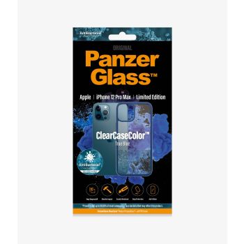 PANZER GLASS ClearCaseColor Apple iPhone 12 Pro Max - True Blue Limited Edition (0278), Plastic frame surrounding rear cameras