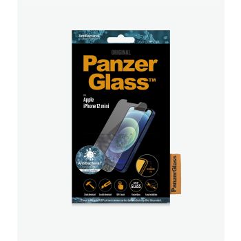 PANZER GLASS Apple iPhone 12 Mini - (2707) - Screen Protector - Antibacterial glass, Resistant to scratches and bacteria, Shock absorbing, 100% touch