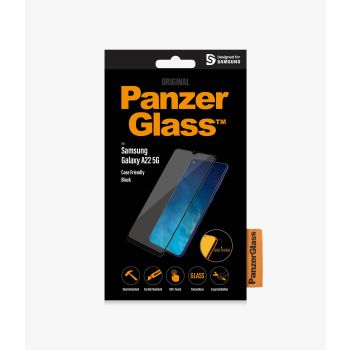 PANZER GLASS Entry Level Screen Protector For Samsung Galaxy A22 5G - Full Frame Coverage, Rounded Edges, Crystal Clear, 100% Touch Preservation