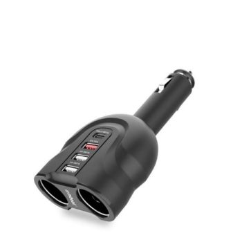 mbeat Gorilla Power Four Port USB-C PD & QC3.0 Car Charger with Cigar Lighter Splitter