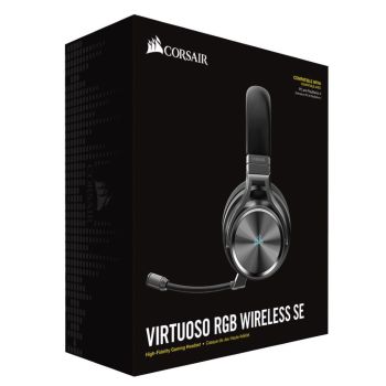 Corsair Virtuoso Wireless RGB SE Gunmetal 7.1 Headset. High Fidelity Ultra Comfort, supports USB and 3.5mm Gaming Headset