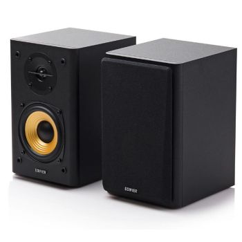 EDIFIER R1000T4 Ultra-Stylish Active Bookself Speaker - Uncompromising Sound Quality for Home Entertainment Theatre - 4inch Bass Driver Speakers BLACK