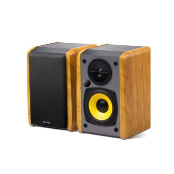 EDIFIER R1010BT - 2.0 Lifestyle Bookshelf Bluetooth Studio Speakers Black - 3.5mm AUX/RCA/BT/Connects 2 Bluetooth devices/Built-in amplifier BROWN