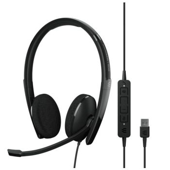 SENNHEISER | Sennheiser ADAPT 160T USB II On-ear, double-sided USB-A headset with in-line call control and foam earpads. Certified for Microsoft Teams